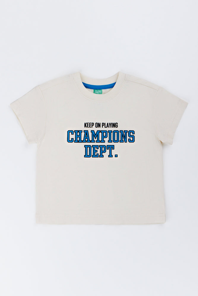 Cream Short Sleeve Champions T-Shirt