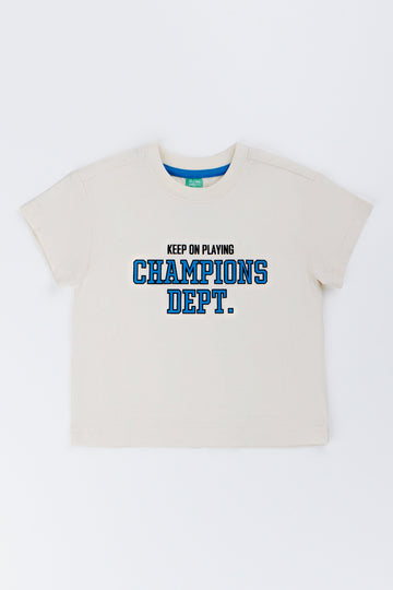 Cream Short Sleeve Champions T-Shirt