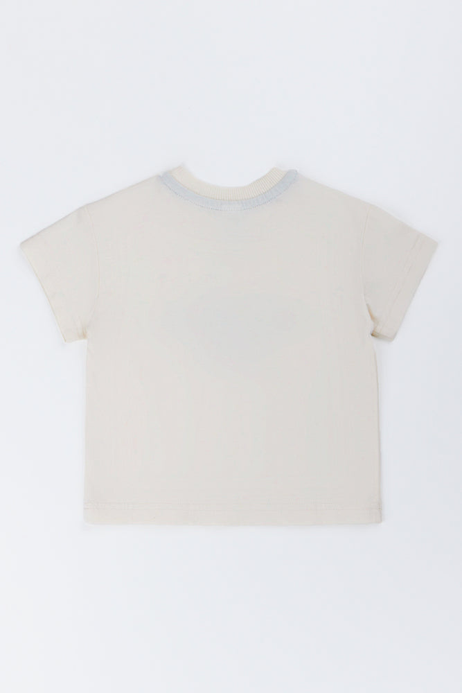 Cream Short Sleeve Champions T-Shirt (2)