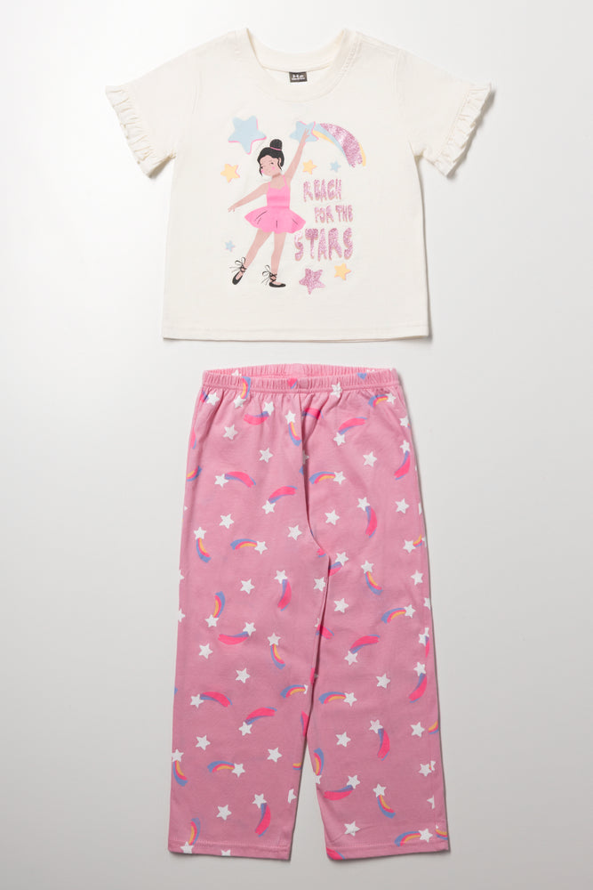 Ballerina Graphic T-Shirt Pants Set