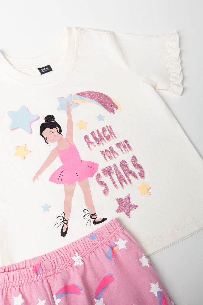 Ballerina Graphic T-Shirt Pants Set (1)