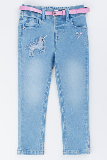 Unicorn Skinny Jeans With Belt