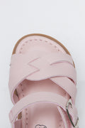 Pink Woven Strap Fashion Sandals (4)