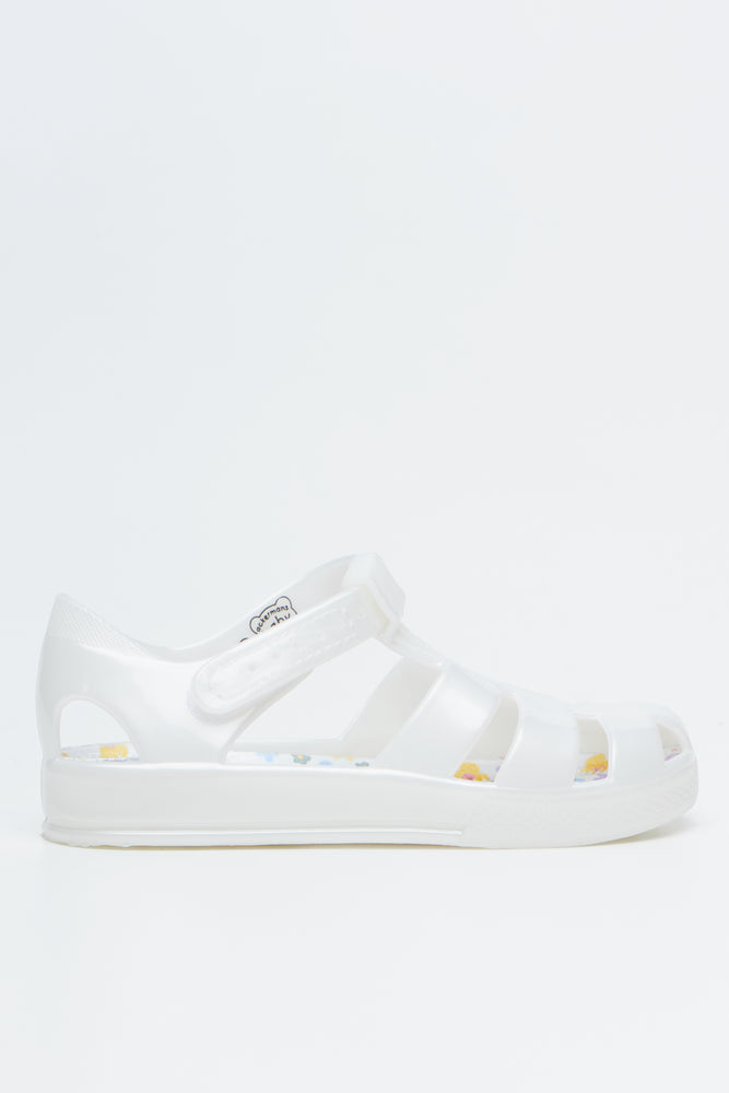 White Floral Fisherman Jelly Sandals (1)