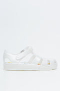 White Floral Fisherman Jelly Sandals (1)