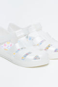 White Floral Fisherman Jelly Sandals (2)