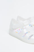 White Floral Fisherman Jelly Sandals (3)