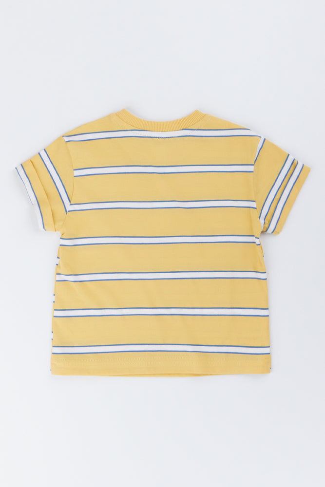 Yellow Stripe Henley T-Shirt (2)