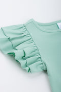 Sage Ribbed Frill Sleeve Top (1)