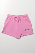 Pink No Drama Fleece Shorts