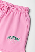 Pink No Drama Fleece Shorts (1)