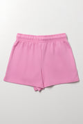 Pink No Drama Fleece Shorts (2)