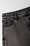 Grey Studded Wide Leg Jeans (1)