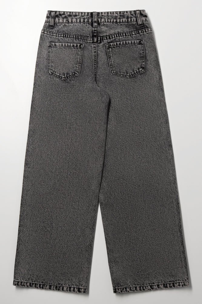 Grey Studded Wide Leg Jeans (2)
