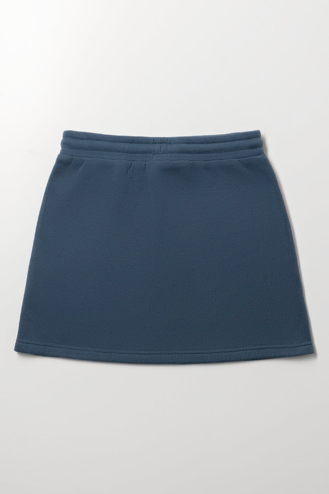 Blue Fleece LA Print Skirt (2)