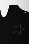 Black Cold Shoulder Star Dress (1)