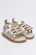 Gold Bow Detail Kids Sandals