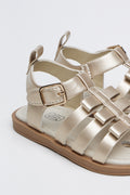 Gold Bow Detail Kids Sandals (3)