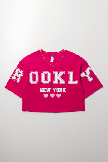 Fuchsia Brooklyn Crop Sports Tee