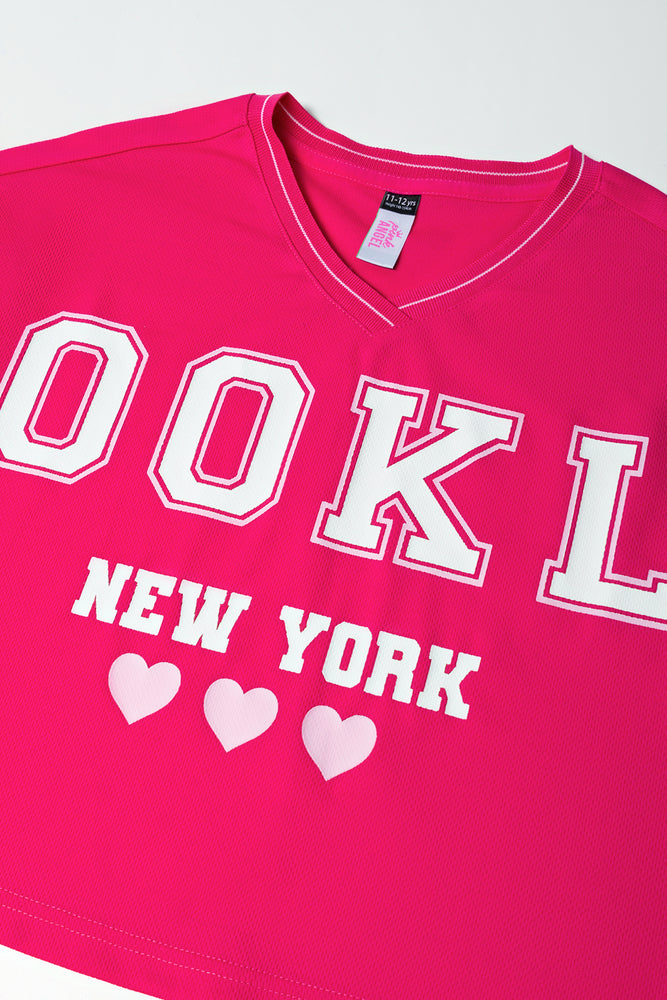 Fuchsia Brooklyn Crop Sports Tee (1)