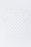 White Spotted Puff Sleeve T-Shirt (2)