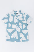 Blue Abstract Print Resort Shirt