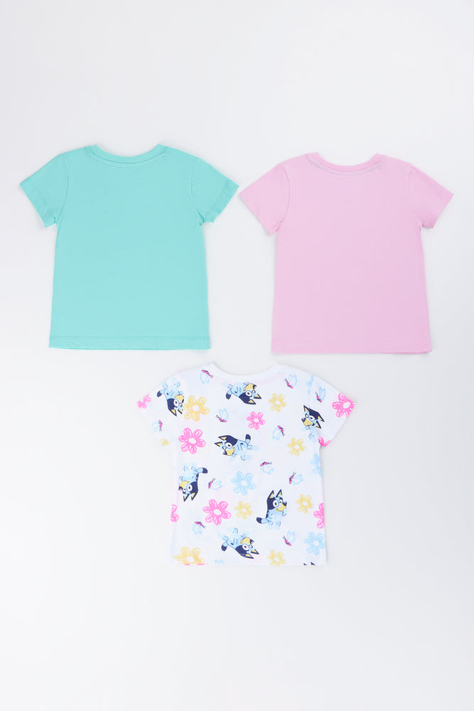 3 Pack Bluey Character Print T-Shirt (2)