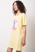 Yellow Floral Print Cotton Sleepshirt (1)