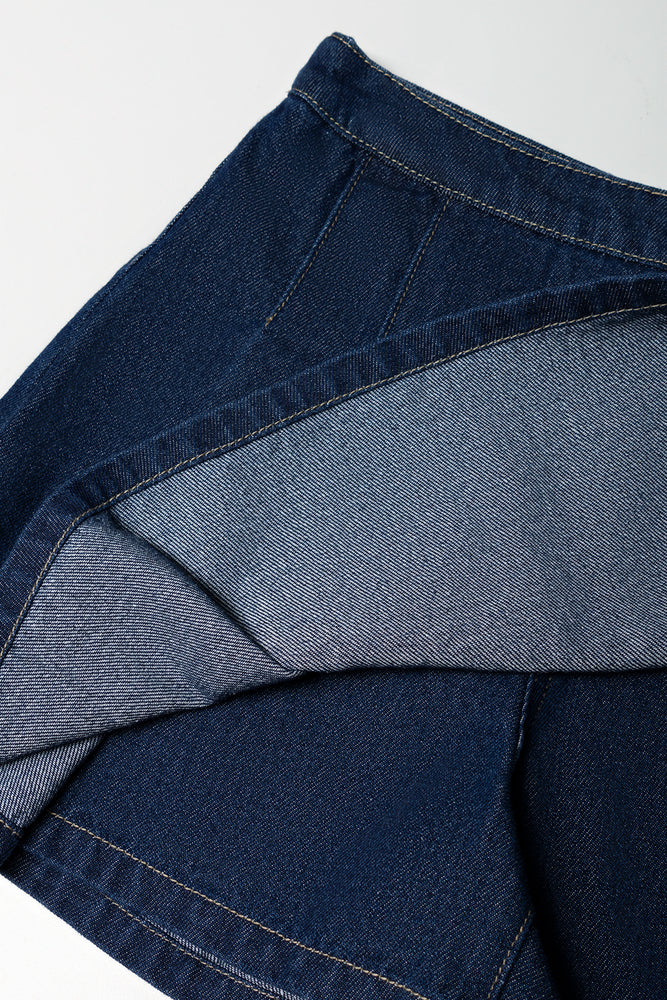 Pleated Denim Skort (1)