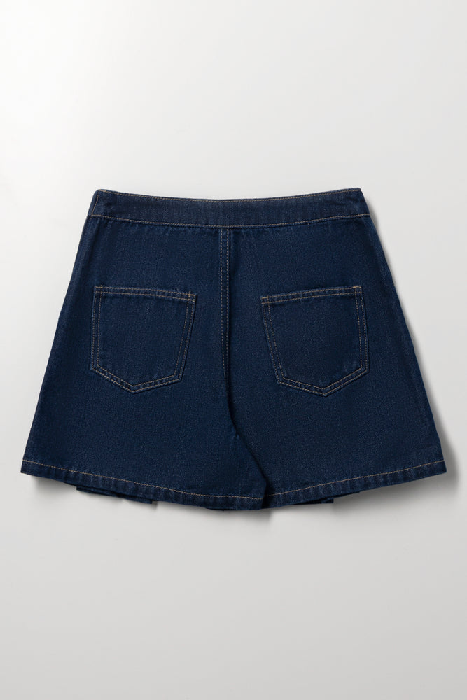 Pleated Denim Skort (2)