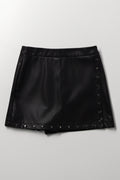 Black Stud Detail Faux Skort