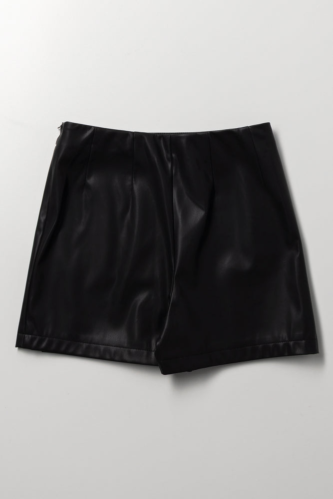 Black Stud Detail Faux Skort (2)