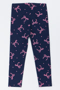 Navy Bow Print Leggings (2)