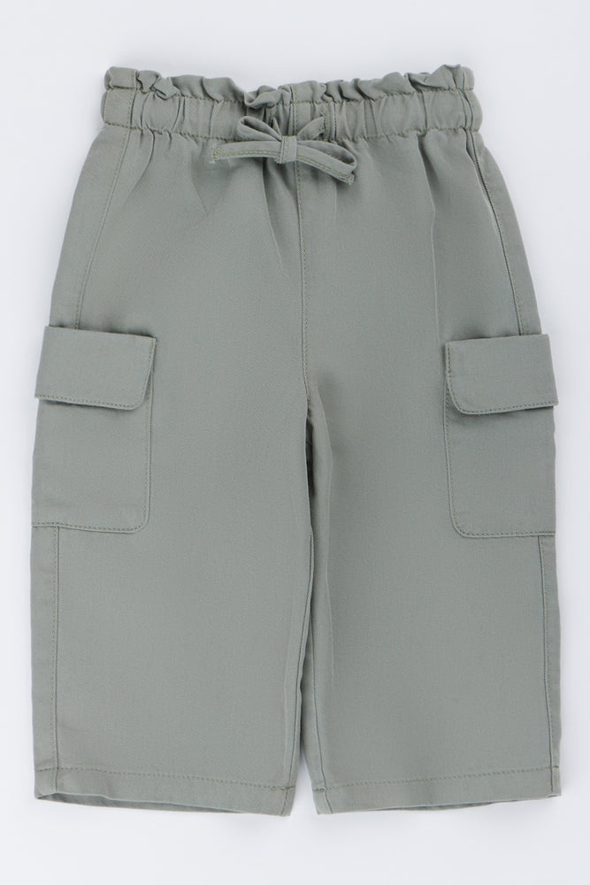 Wide Leg Cargo Pants Grey