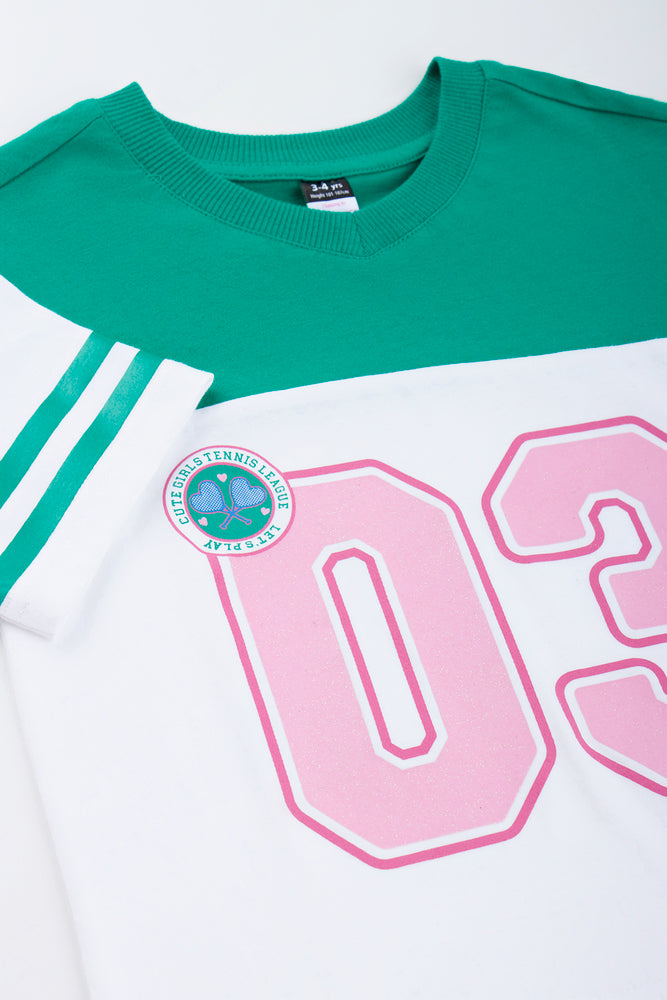 Green White Sporty T-Shirt (1)