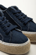 Navy Denim Platform Sneakers (2)