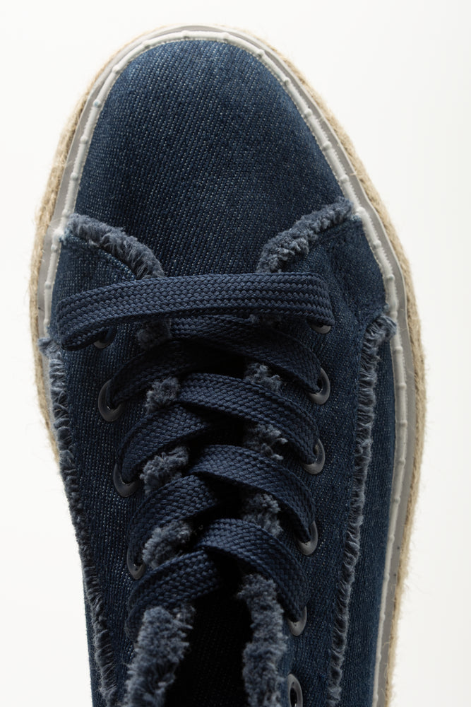 Navy Denim Platform Sneakers (4)