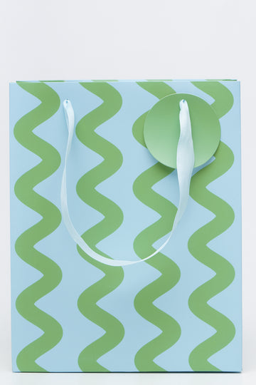 Medium Green Squiggle Gift Bag