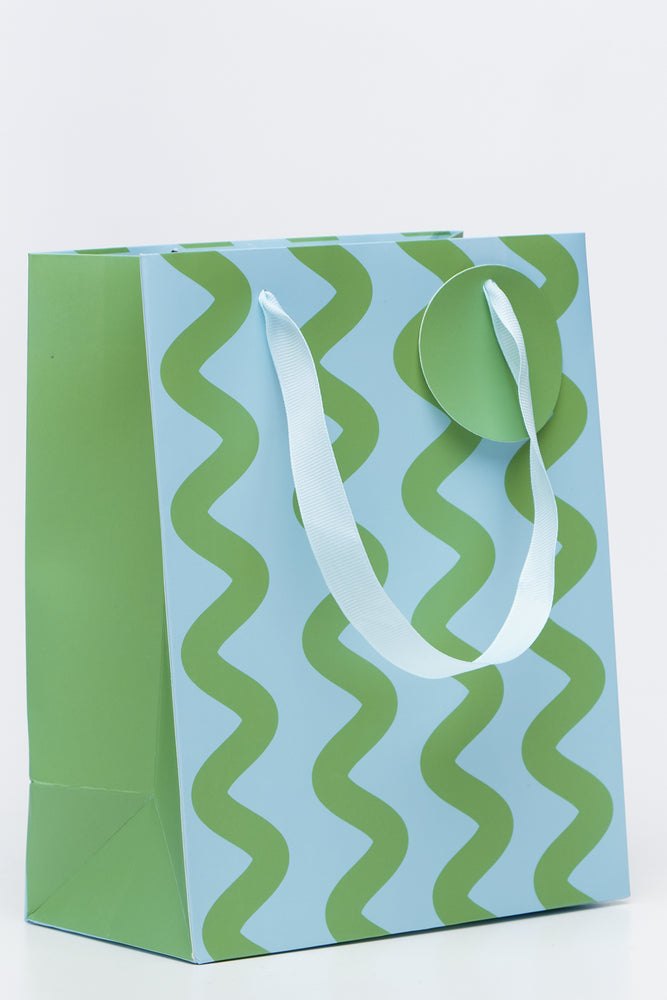 Medium Green Squiggle Gift Bag (1)