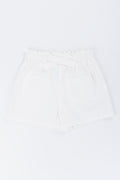 White Seersucker Bow Detail Shorts