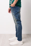 Indigo Super Skinny Distressed Jeans