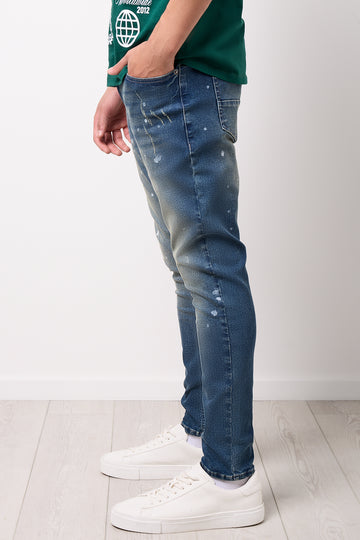 Indigo Super Skinny Distressed Jeans