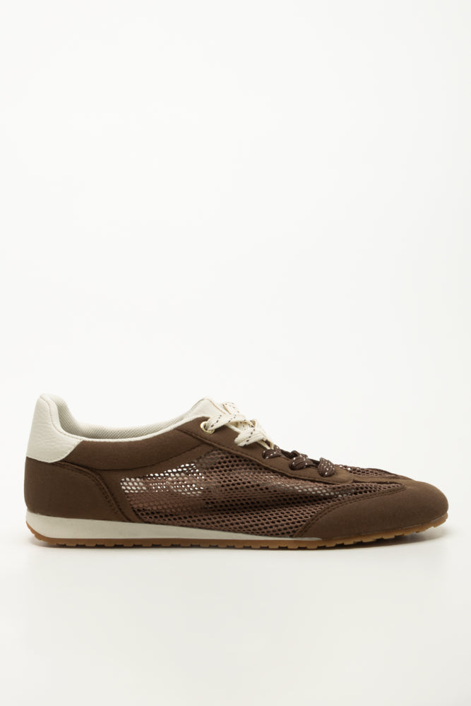 Brown Mesh Low Top Sneakers (1)
