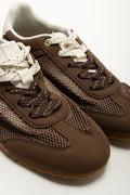 Brown Mesh Low Top Sneakers (2)