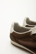 Brown Mesh Low Top Sneakers (3)