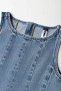 Girls Mid Wash Denim Skater Dress (1)