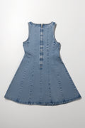 Girls Mid Wash Denim Skater Dress (3)