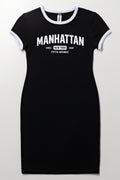 Black Manhattan Graphic Bodycon Dress