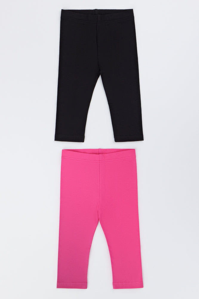 2 Pack Black and Pink Leggings