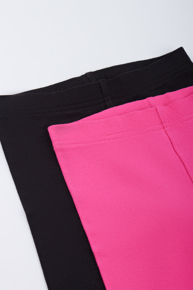 2 Pack Black and Pink Leggings (1)